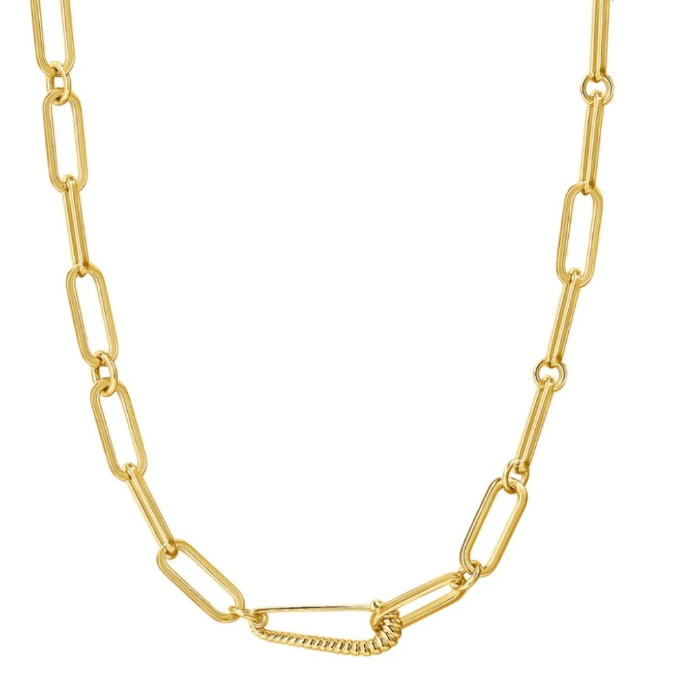 Luv AJ THE FRANCOIS SAFETY PIN NECKLACE IN GOLD